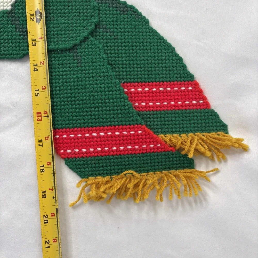 VTG Plastic‎ Canvas Handmade Christmas Needlepoint Jolly Snowman Wall Decor